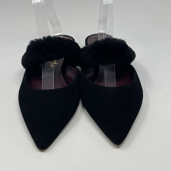 Kate Spade Marielle 2 Furry Mules Flats Womens 8.5 B Black Pointed Toe Shoes - Picture 6 of 15